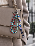 Mulberry Splash — Personalised Beaded Name Bag Charm