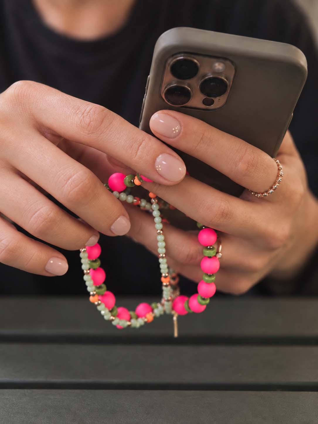 Pink Garden — Personalised Beaded Name Bag Charm