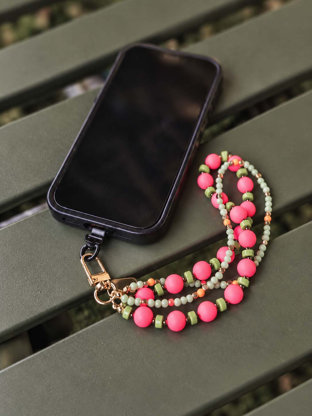 Pink Garden — Personalised Beaded Name Bag Charm