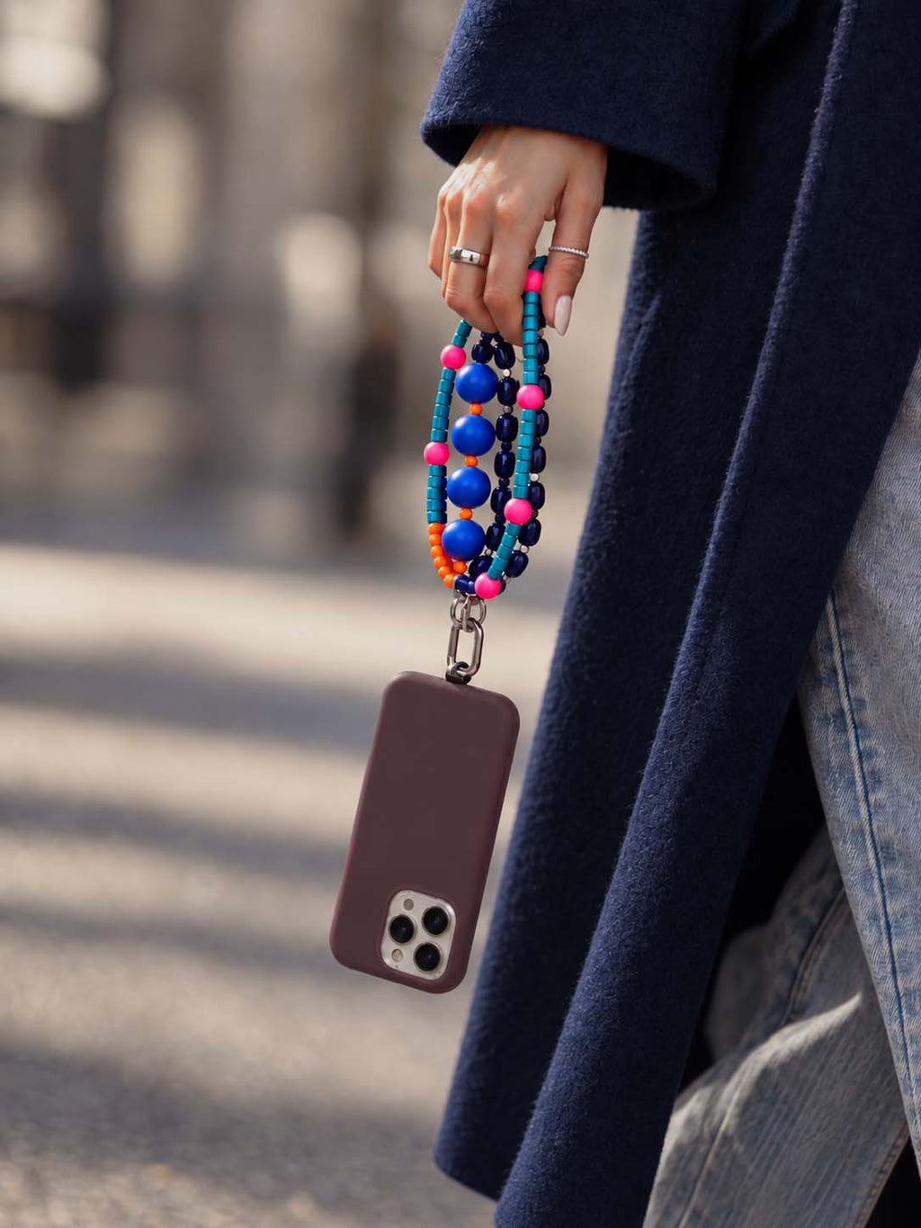 Blue Carnival — Personalised Beaded Name Bag Charm