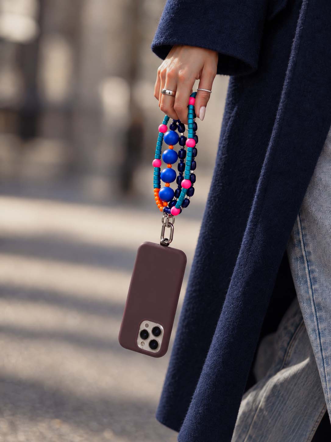Blue Carnival — Personalised Beaded Name Bag Charm