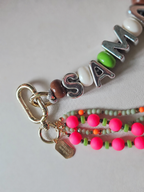 Pink Garden — Personalised Beaded Name Bag Charm