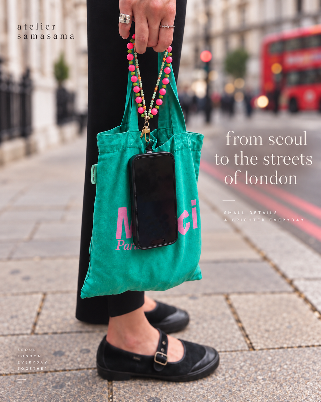 Pink Garden — Personalised Beaded Name Bag Charm