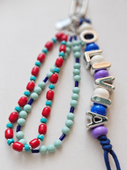 Mulberry Splash — Personalised Beaded Name Bag Charm