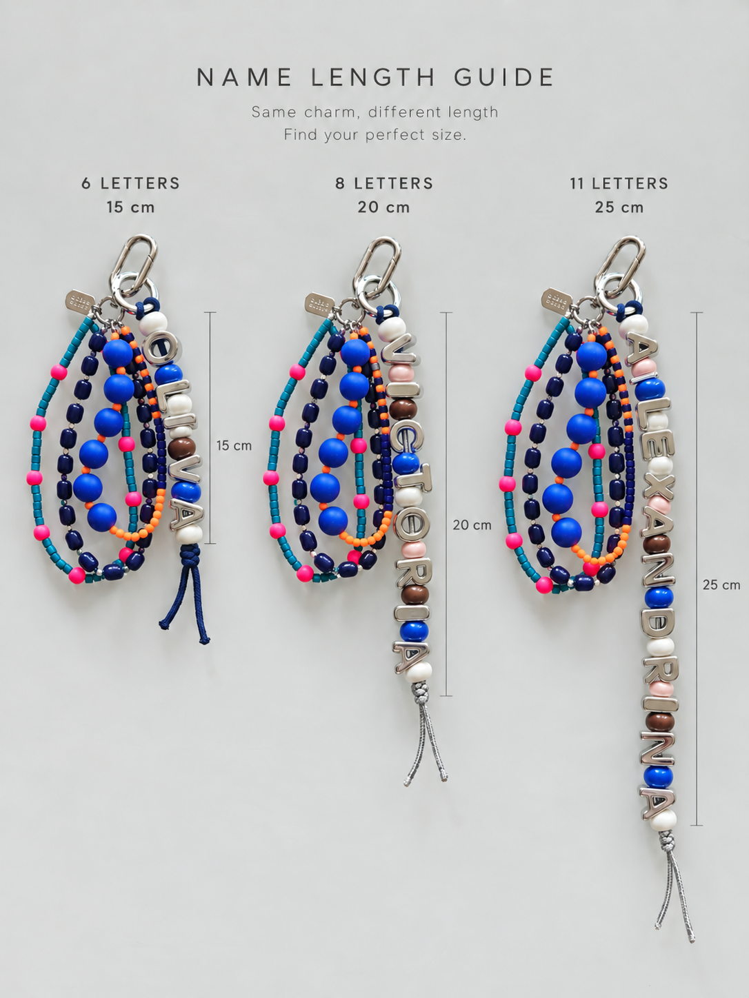 Cherry Picnic — Personalised Beaded Name Bag Charm