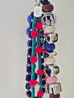 Blue Carnival — Personalised Beaded Name Bag Charm